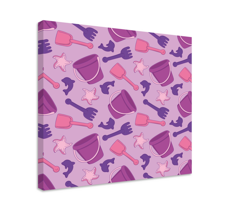 Lerretsbilde spedbarn strandleketøy mønster - Tenstickers