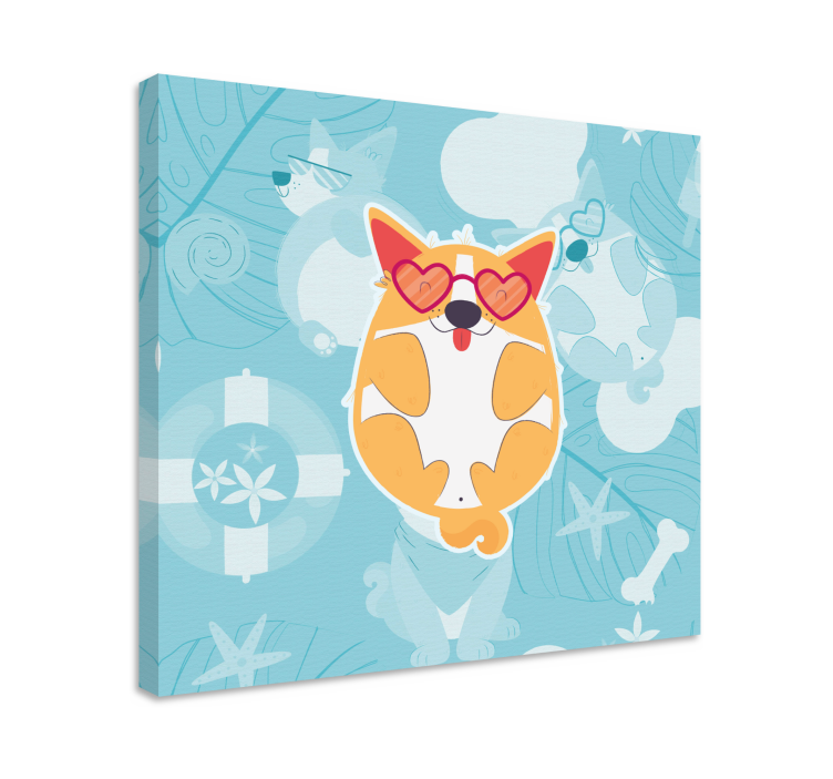 Hunde lerretsbilde sjarmerende corgi avslapning - Tenstickers