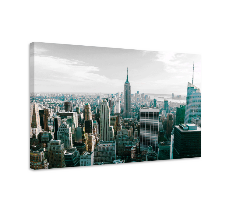Utsikt over new yorks skyline byer lerretsbilde - Tenstickers