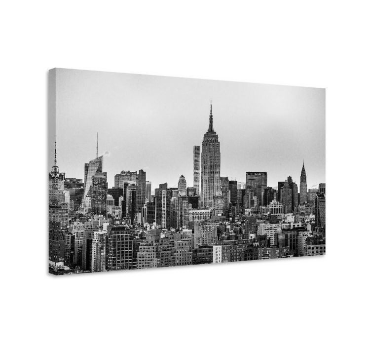 New york city silhuett byer lerretsbilde - Tenstickers