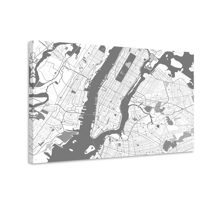 Manhattan kart byer lerretsbilde - Tenstickers