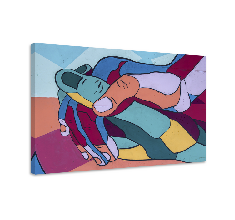 Lerretsbilde personer sammenflettede hender - Tenstickers