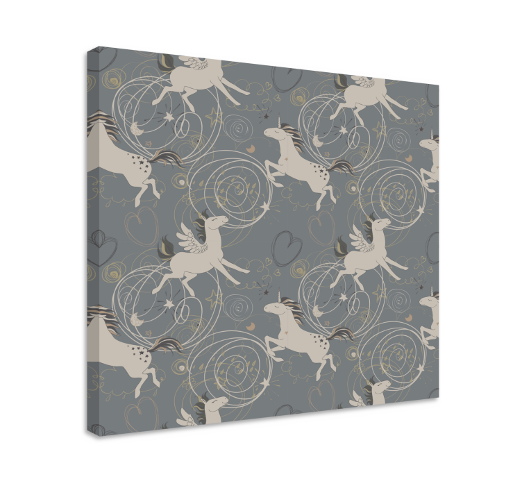 Enhjørnings lerretsbilde magiske vingede skapninger - Tenstickers