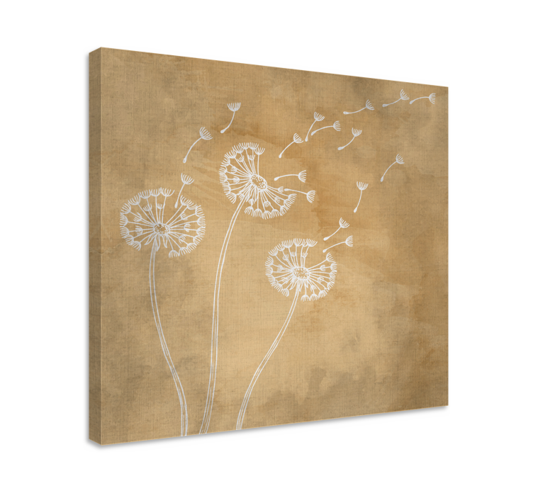 Dandelion seeds flow blomst lerretsbilde - Tenstickers