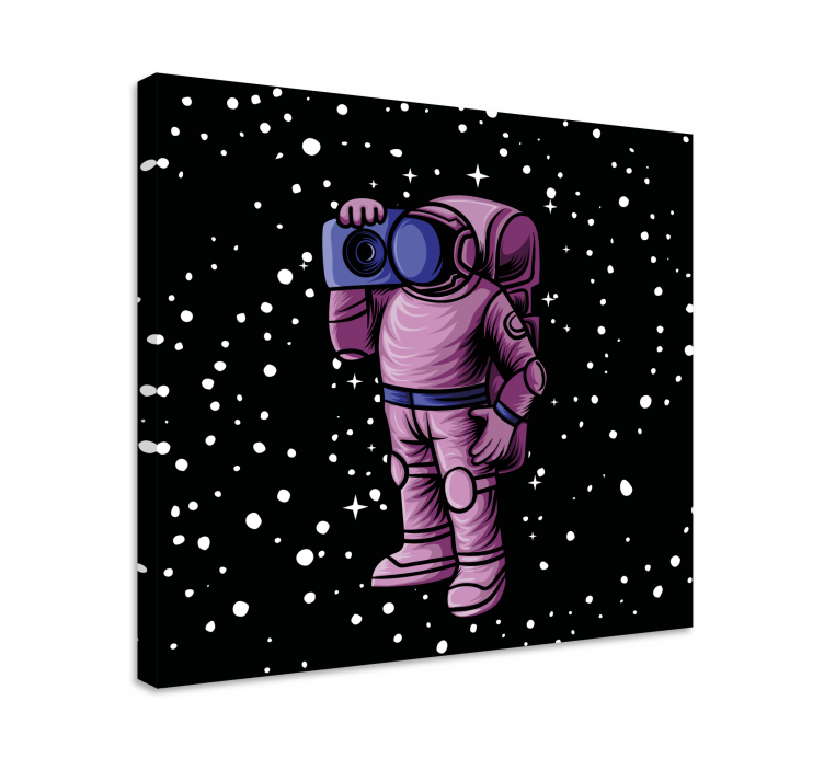 Astronaut fanger stjerner videospill lerretstrykk - Tenstickers