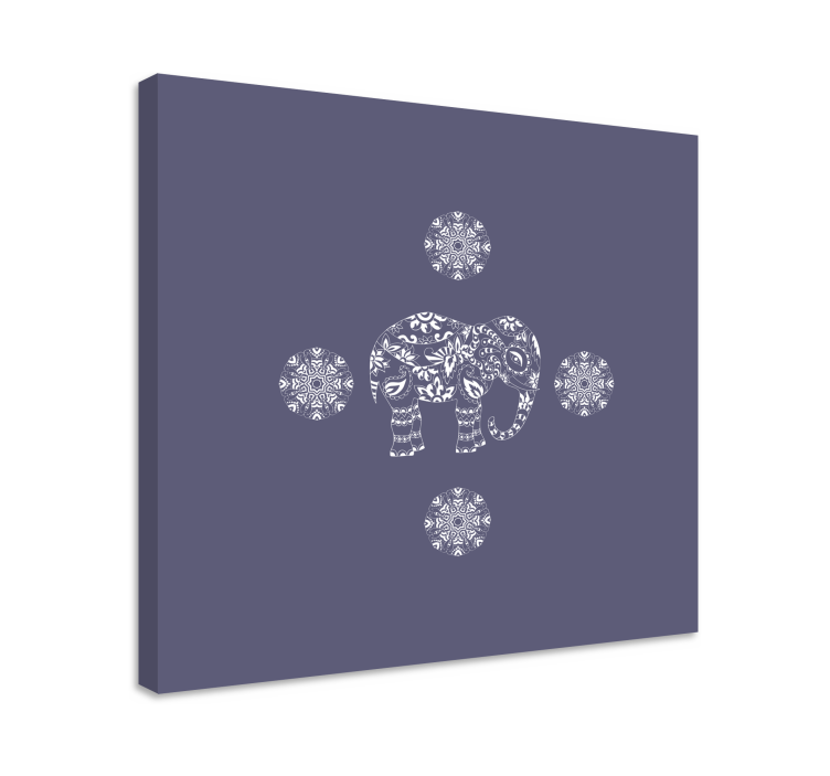 Elefant lerretsbilde med dekorativt elefantmotiv - Tenstickers