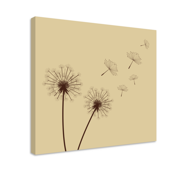 Dandelion seeds drifting blomst lerretsbilde - Tenstickers