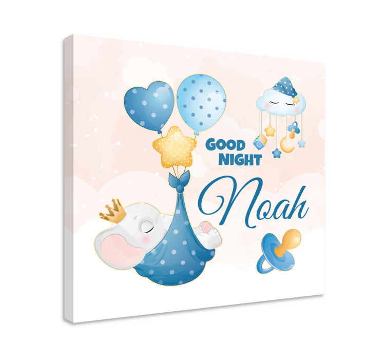 Baby lerretsbilde god natt elefant - Tenstickers