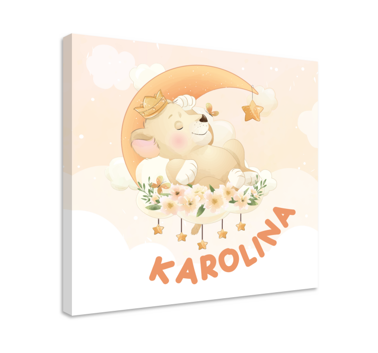 Søvnig bjørn drømmer baby lerretsbilde - Tenstickers