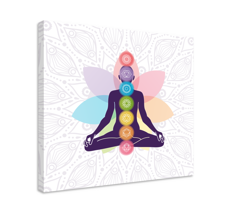 Buddha lerretsbilder med meditasjon chakra silhuett - Tenstickers