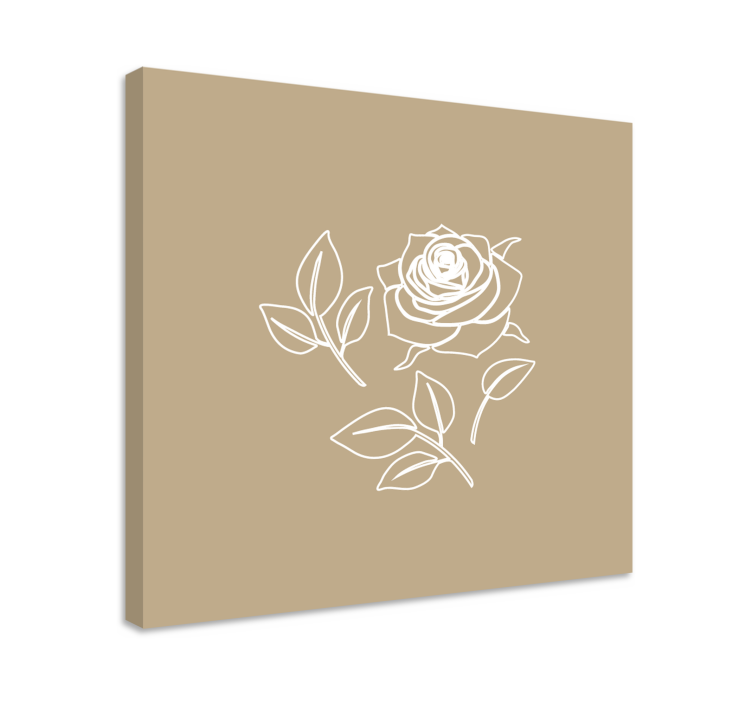 Detaljert rosemønster beige bakgrunn lerretsbilde blomster - Tenstickers