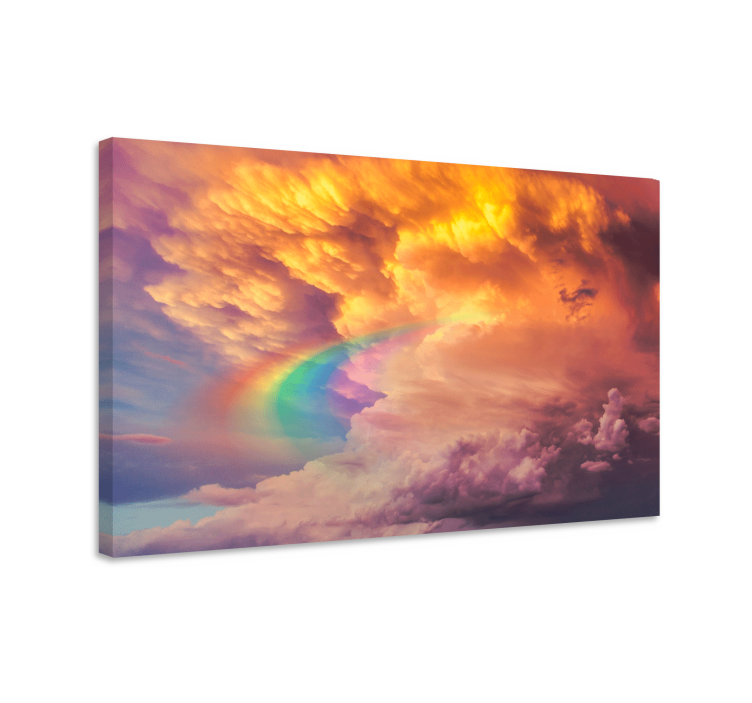 Vivid cloudscape rainbow landskaps lerretsbilde - Tenstickers