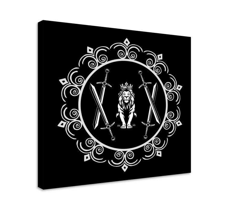 Lerretsbilde trær løve med sverd - Tenstickers