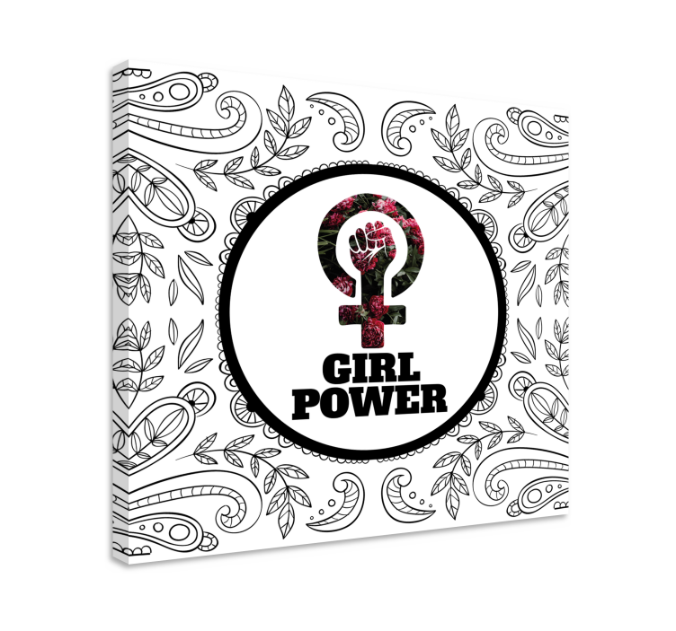 Kvinner tegner "girl power" lerretsbilde soverom - Tenstickers