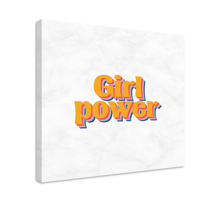 Girl power sitat med blomster lerretsbilde tekster - Tenstickers