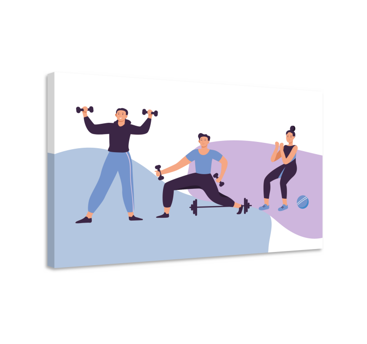 Trening, folk, illustrasjon sport lerretsbilde - Tenstickers
