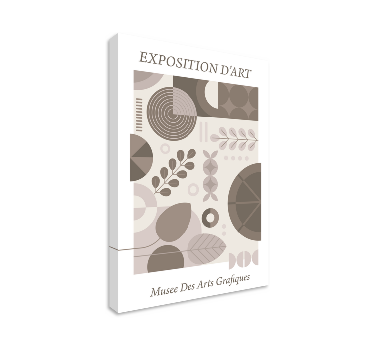 Abstrakte lerretsbilder med geometriske bladmønstre - Tenstickers