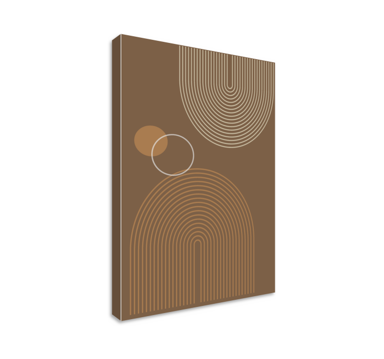 Geometriske lerretsbilde med buede linjemønstre - Tenstickers