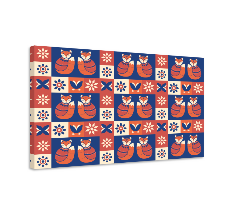 Katte lerretsbilde vennlig kattemønster - Tenstickers