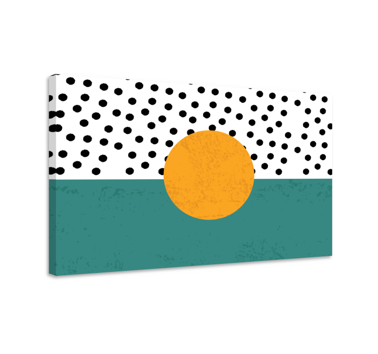 Svart prikket blå bakgrunn lerretsbilde resepsjon - Tenstickers