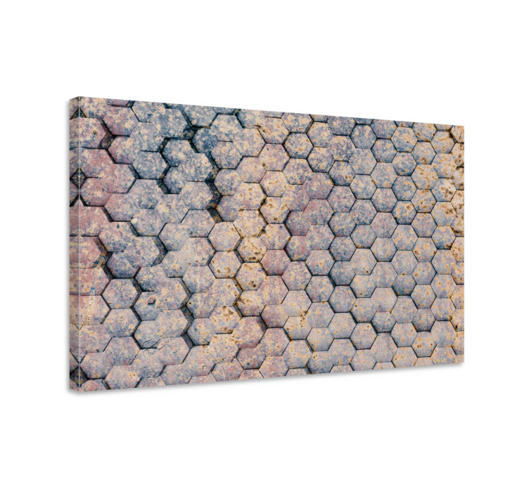 Geometriske lerretsbilde med sekskantet mønster - Tenstickers