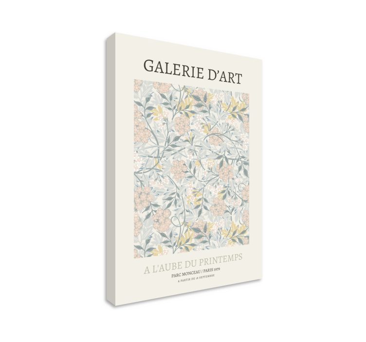 Blomst lerretsbilde med blomstermønster design - Tenstickers