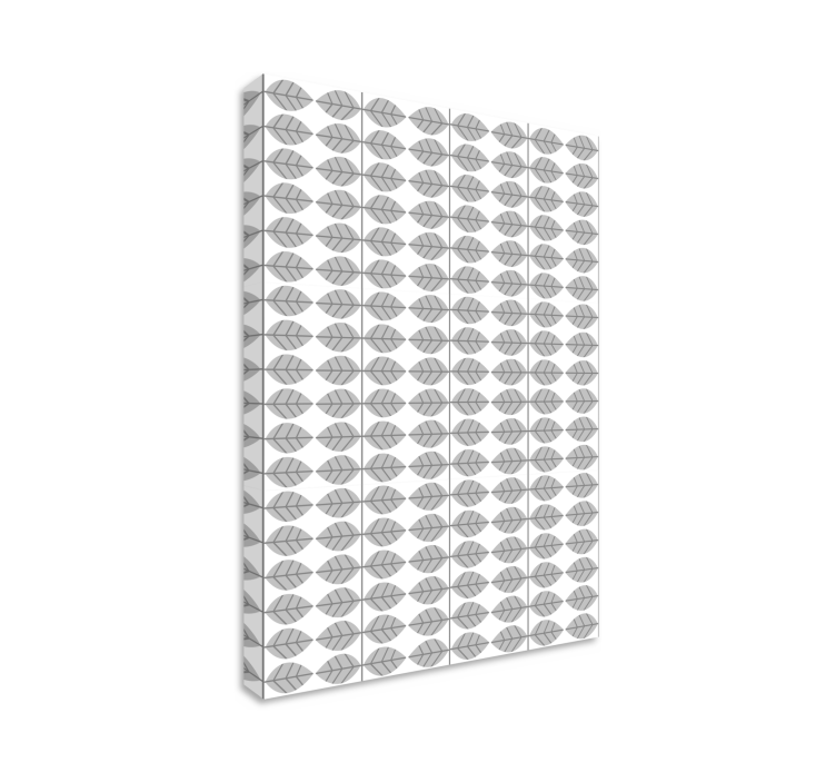 Blomst lerretsbilde med stilisert bladmønster - Tenstickers