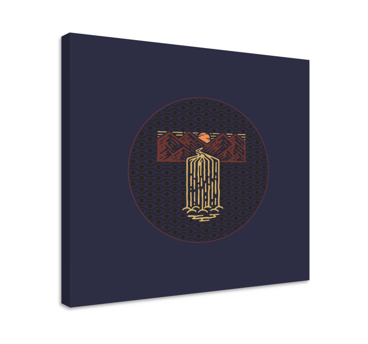 Landskaps lerretsbilde med rolig fossefall - Tenstickers