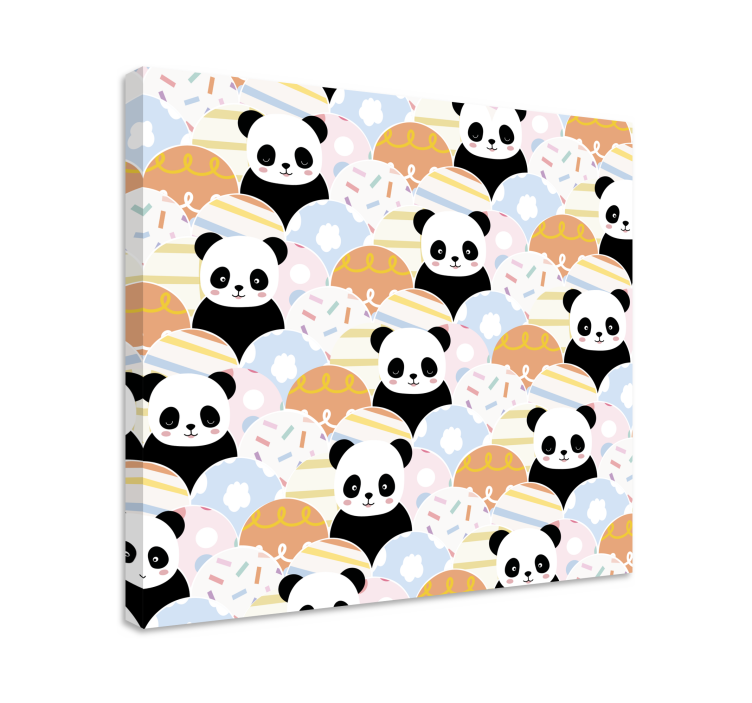 Dyr lerretsbilde med lekne panda mønster - Tenstickers