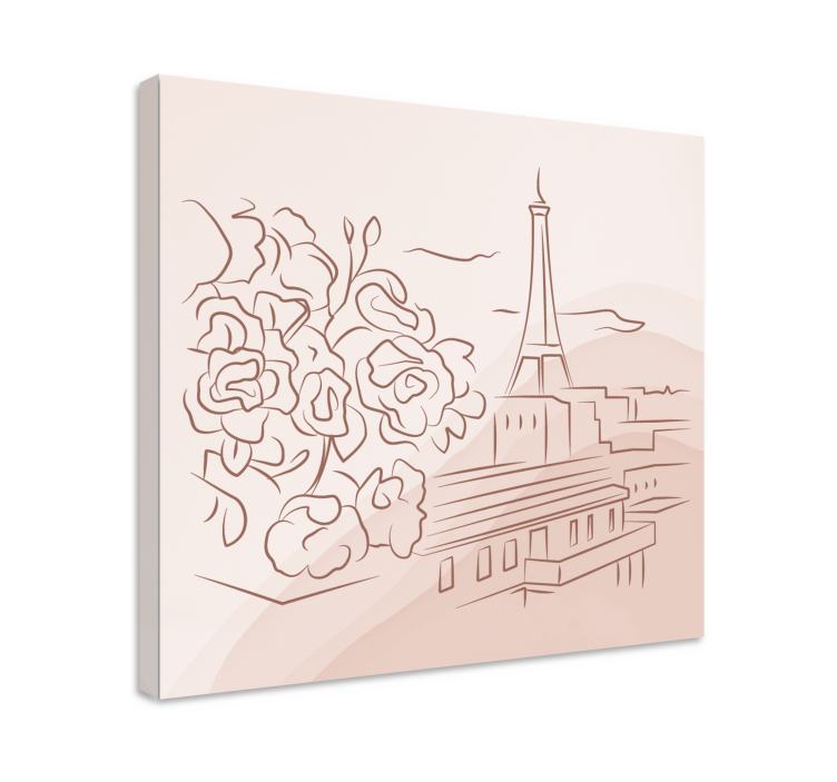 Byer lerretsbilde parisisk blomsterscene - Tenstickers