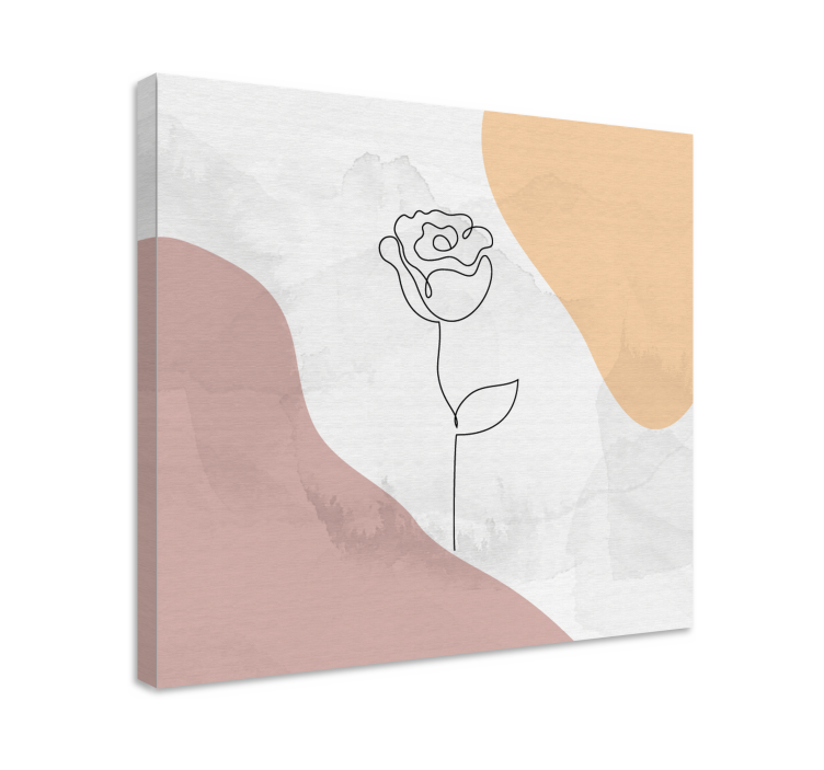 Blomst lerretsbilde elegant rosetegning - Tenstickers