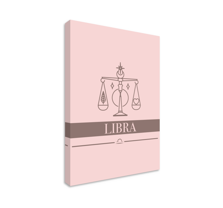 Libra rosa kort stjernetegn design lerretsbilde stue - Tenstickers