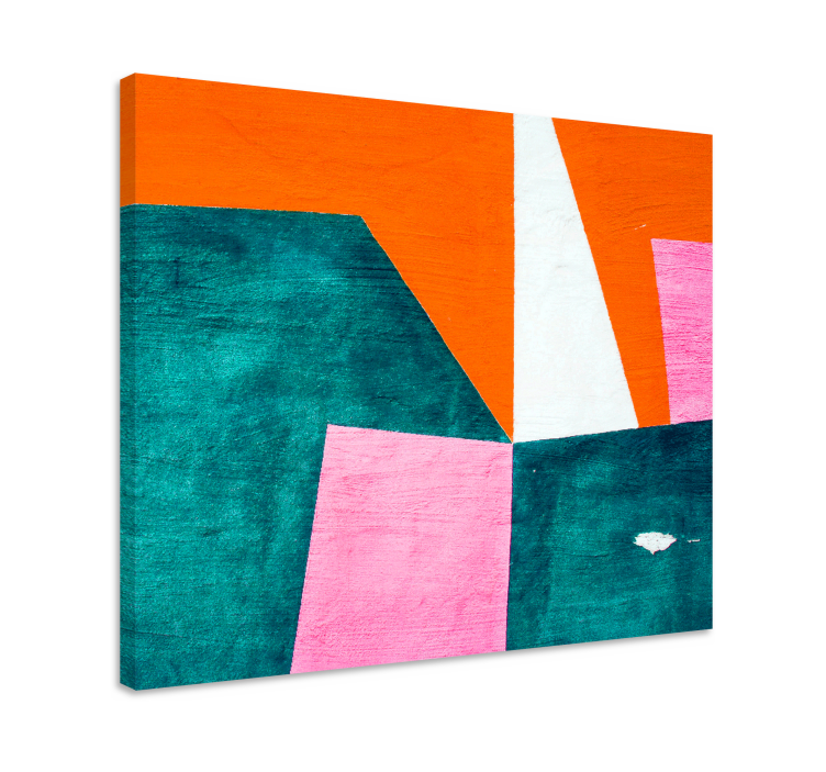 Geometriske lerretsbilde abstrakt oransje komposisjon - Tenstickers