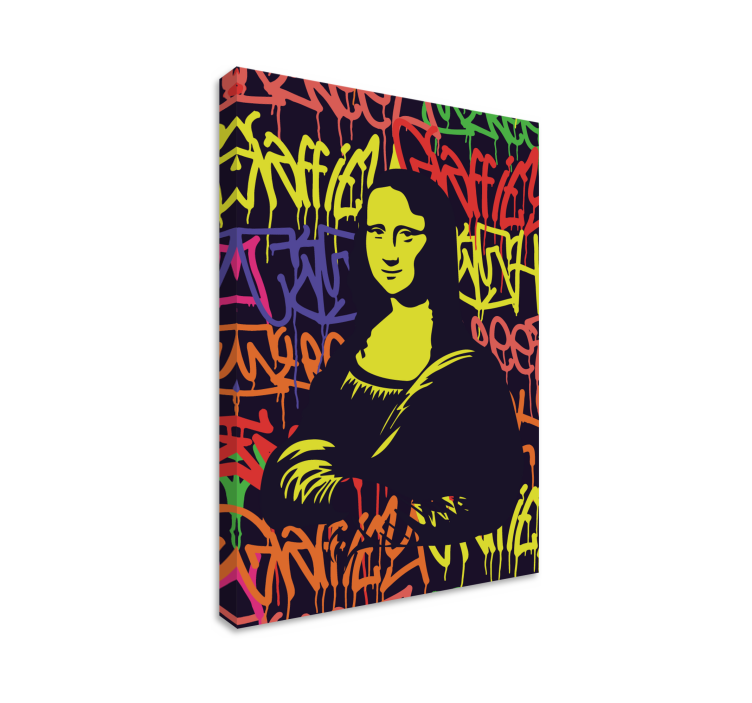 Kunst lerretsbilde mona lisa graffiti - Tenstickers