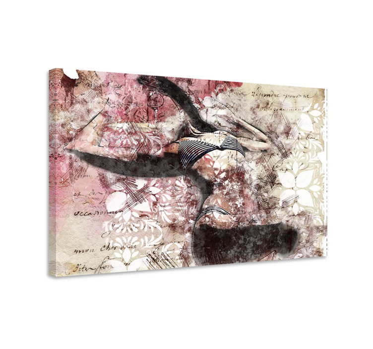 Lerretsbilde personer danser silhuett design - Tenstickers