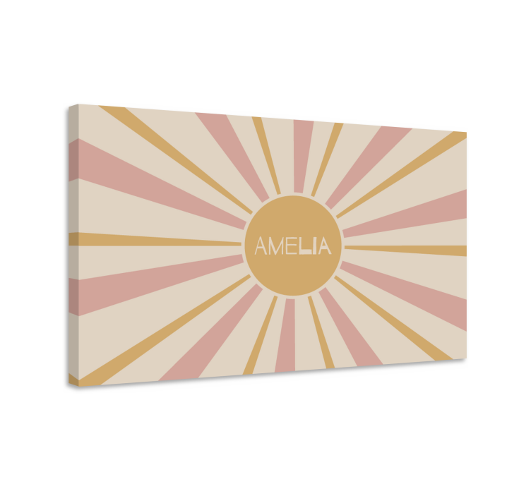 Amelia sunburst design alfabet lerretsbilde - Tenstickers