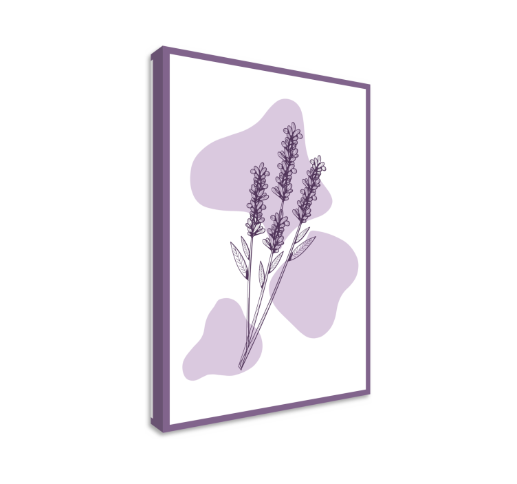 Tegning lavendel plante blomste lerretsbilde - Tenstickers