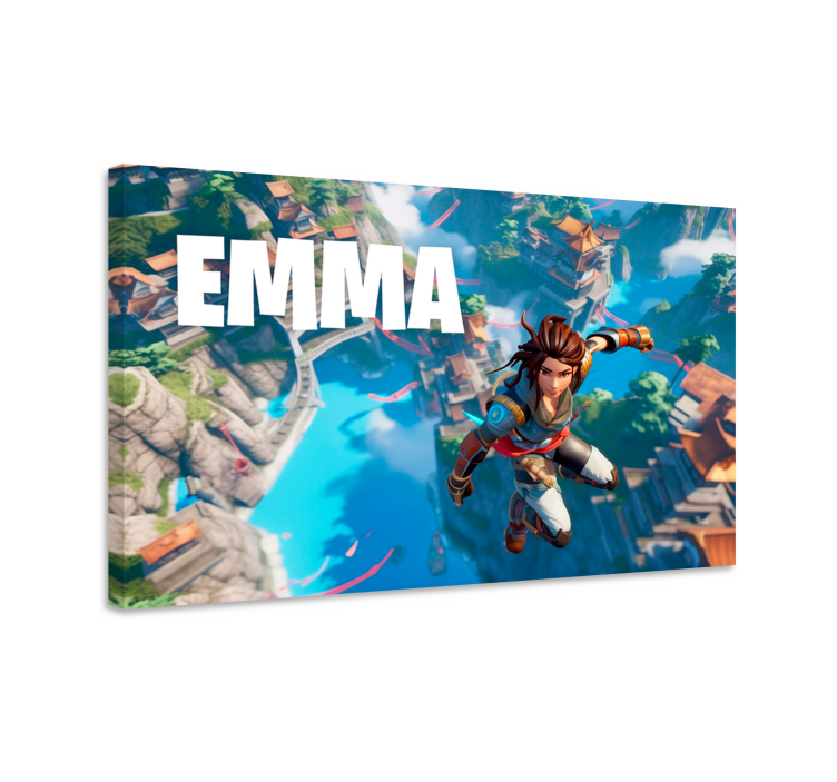 Hopp inn i det tomme egne navn lerretsbilde - Tenstickers