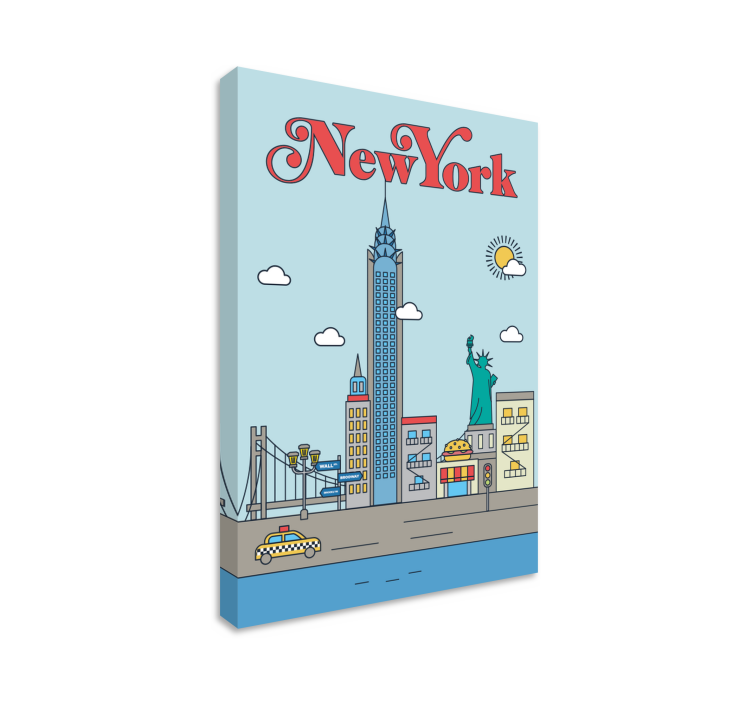 New York blir oversatt til Nye York. byer lerretsbilde - Tenstickers
