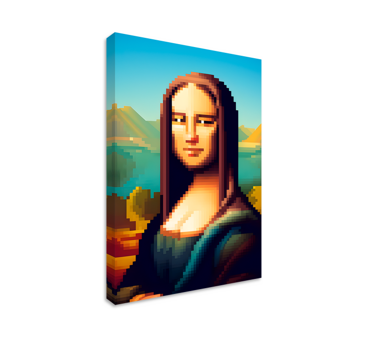 Gioconda pixel art kunst lerretsbilde - Tenstickers