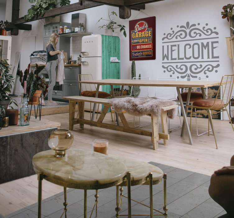 Retro reklametavle lerretsbilde vintage - Tenstickers