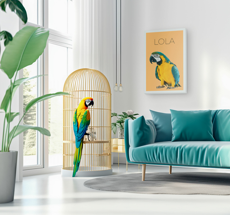 Minimalistisk vannfarge pet portrett lerretsbilde - Tenstickers