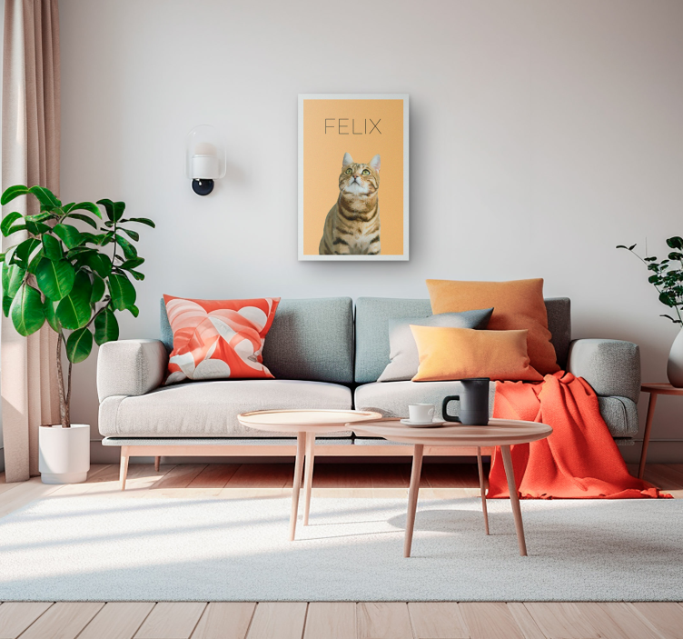 Minimalistisk vannfarge pet portrett lerretsbilde - Tenstickers