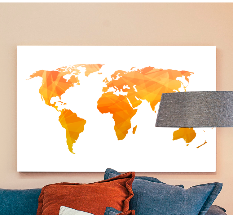 Abstrakt form lerretsbilde verdenskart - Tenstickers