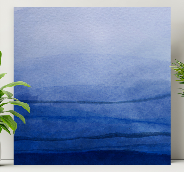 Abstrakte lerretsbilder i lagdelte blåtoner - Tenstickers