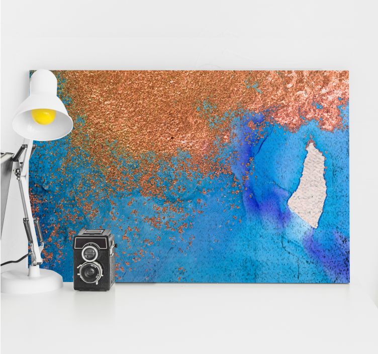 Abstrakte lerretsbilder i teksturert blå - Tenstickers