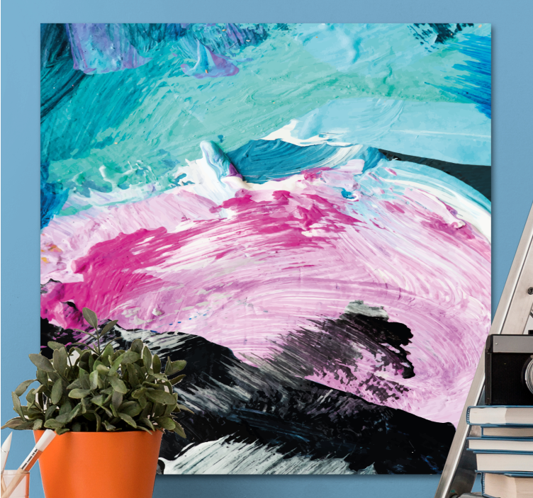 Abstrakte lerretsbilder med dynamiske fargevirvler - Tenstickers