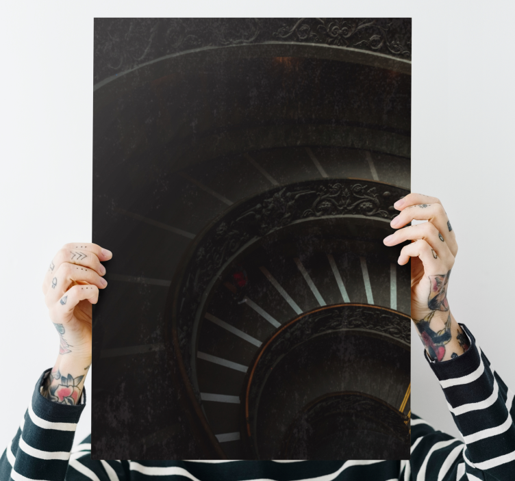 Abstrakte lerretsbilder spiraltrappens dybde - Tenstickers