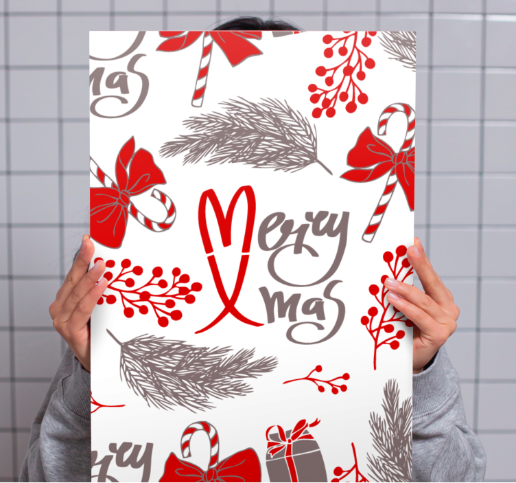 Alfabet lerretsbilde god jul design - Tenstickers