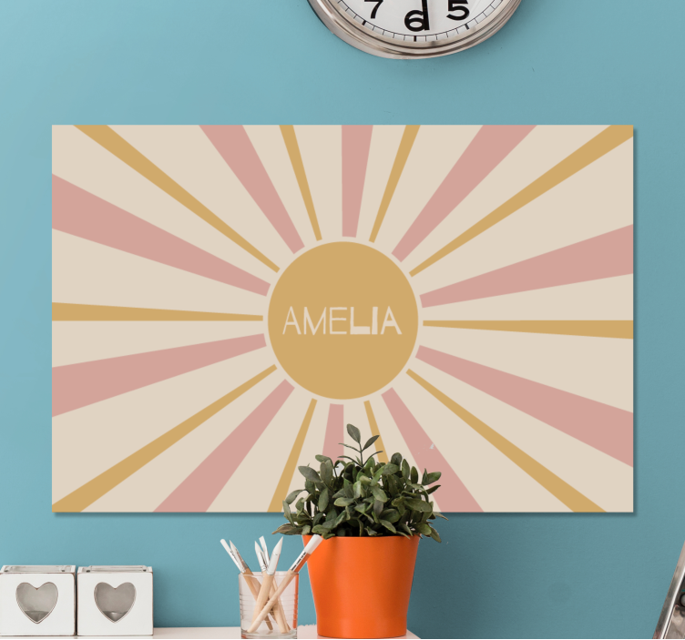 Amelia sunburst design alfabet lerretsbilde - Tenstickers